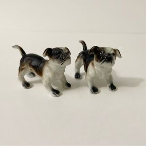 Vintage Lot of 2 Bulldog Porcelain Figurines